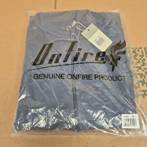 ONFIRE BLUE ZIP HOODIE – SIZE L