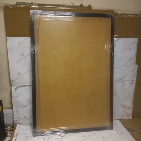 LARGE PICTURE FRAME, BLACK WOOD AND ACRYLIC. 100X67CM INNER [COLLECTION ONLY]
