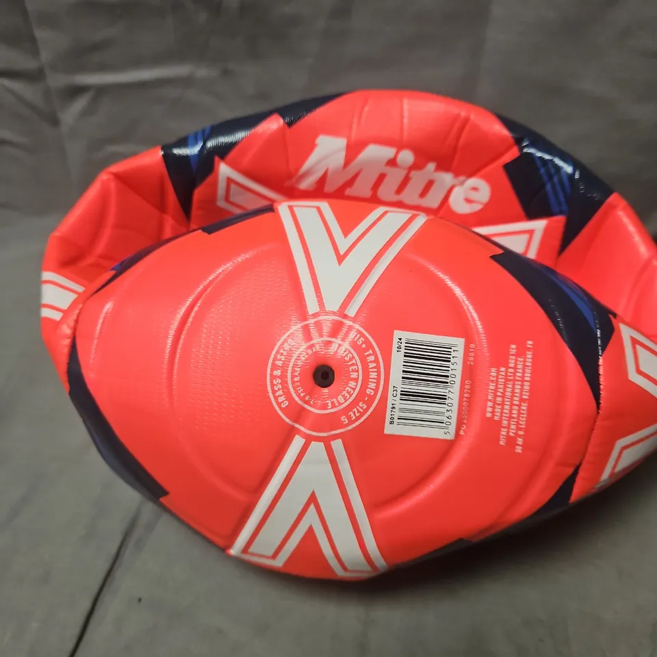 MITRE IMPEL ONE FOOTBALL – PINK/CORAL WITH BLUE ACCENTS