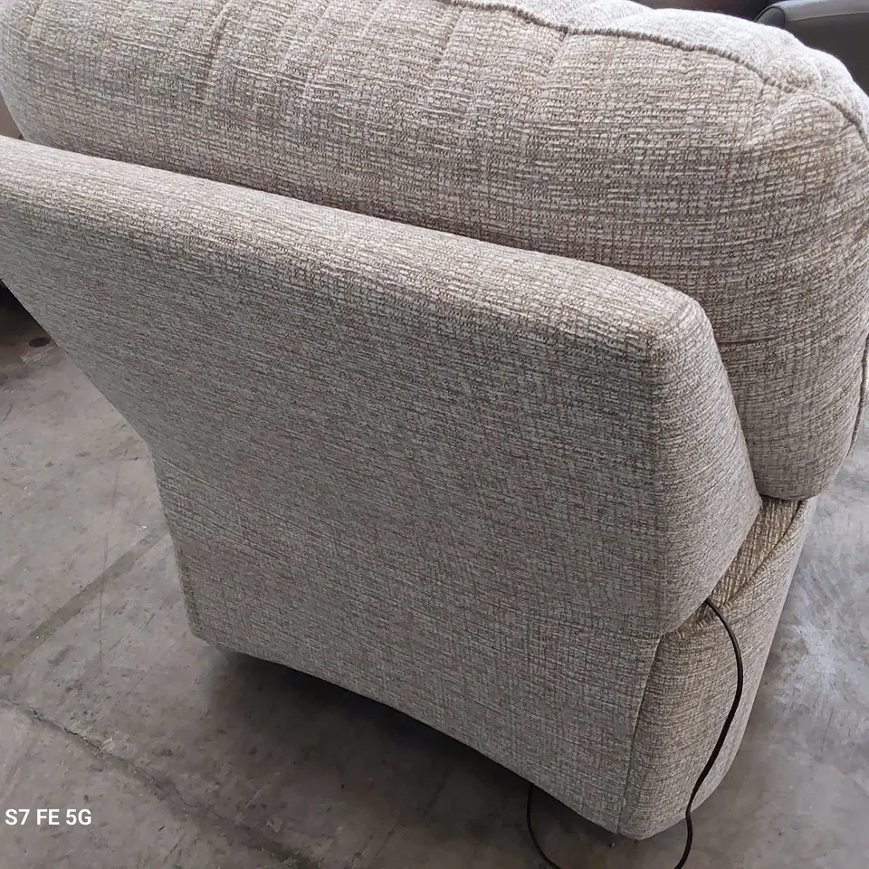 QUALITY BRITISH DESIGNER G PLAN CHADWICK POWER RECLINING EASY CHAIR LOOM SHALE FABRIC 