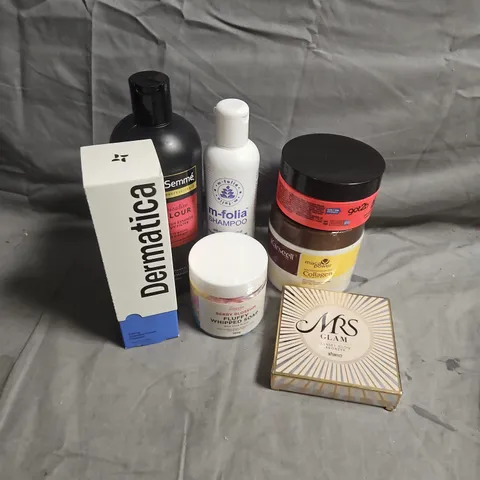 APPROXIMATEY 20 ASSORTED HEALTH AND BEAUTY PRODUCTS TO INCLUDE - DERMATICA SQUALENE CREAM CLEANSER - GOT2B COIL REFRESHER CREAM - BPERFECT MRS GLAM SUNSET GLOW BRONZER - ETC