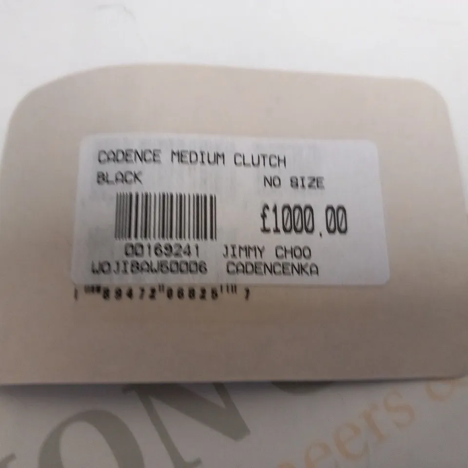 JIMMY CHOO CADENCE BLACK MEDIUM CLUTCH 