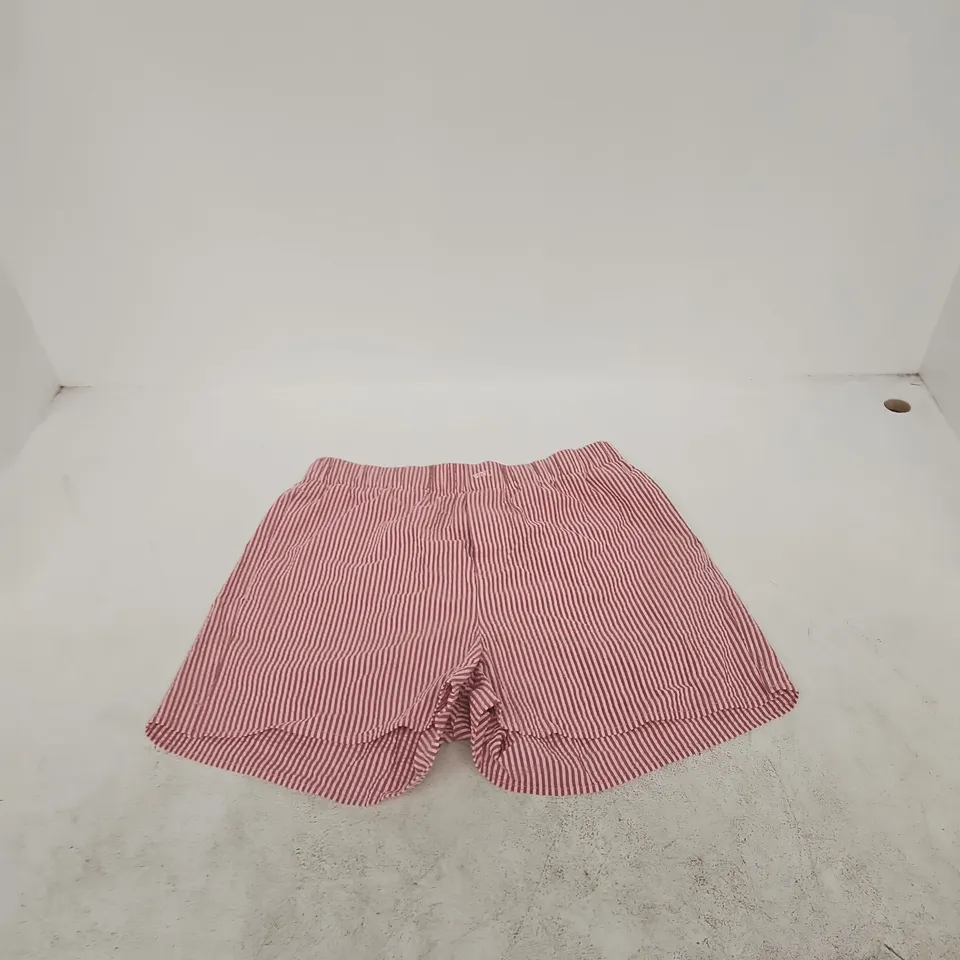WNU SEERSUCKER SHORTS – PINK/WHITE STRIPES – UK 14 (US 10, EU 42)