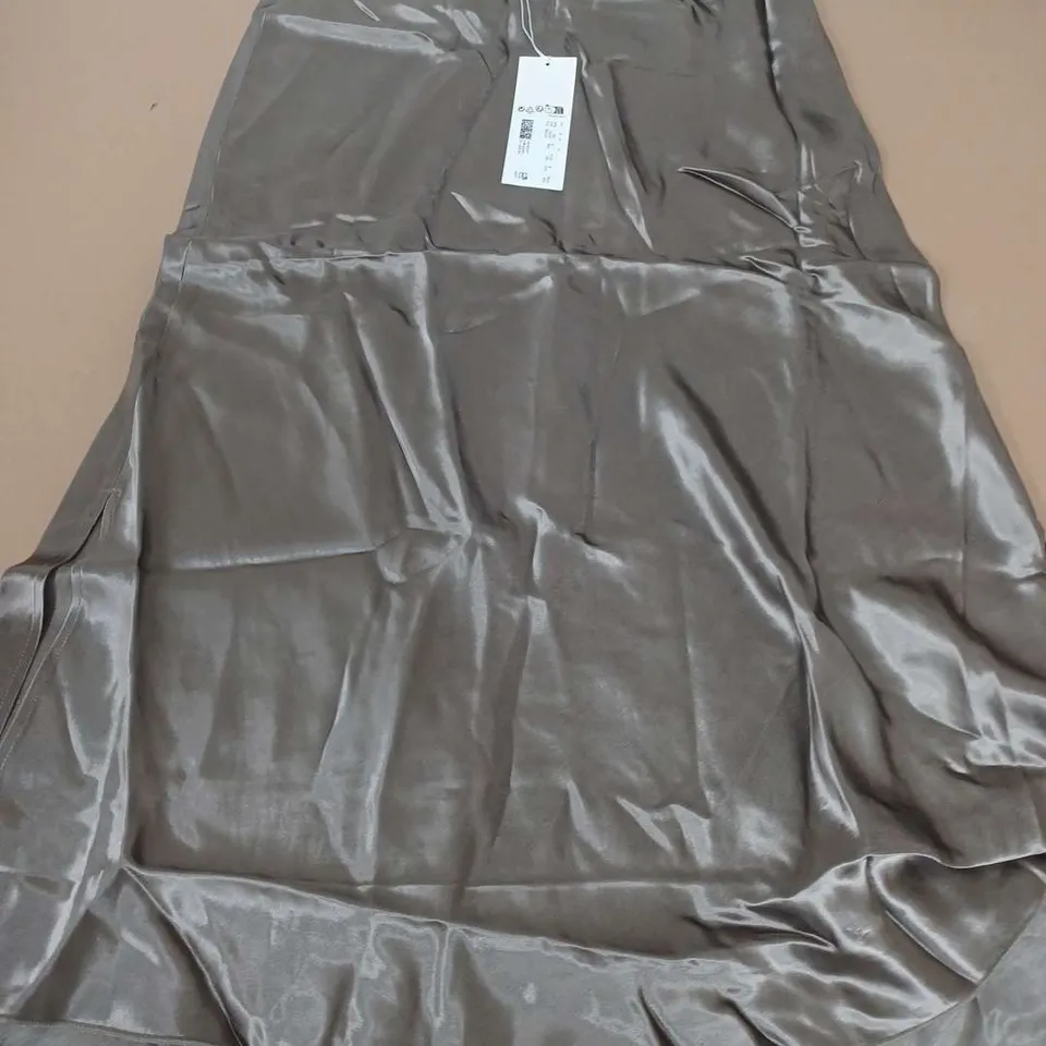 ARKET HALF ZIP SKIRT METALLIC GREY - EU 38