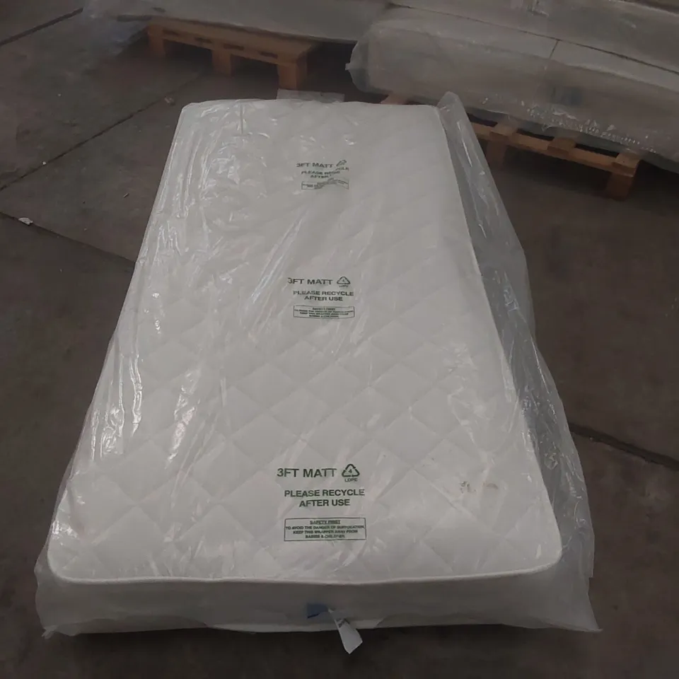 QUALITY BAGGED SINGLE 90cm AIRSPRUNG LUXURY QUILTED MEDIUM MATTRESS