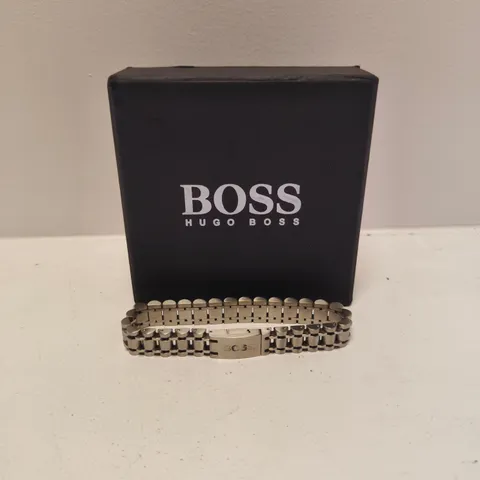 BOXED HUGO BOSS STAINLESS STEEL WATCH BRACELET WITH DEPLOYANT CLASP