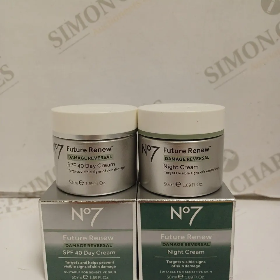BOX OF APPROX 3 ASSORTED NO.7 FUTURE RENEW DAMAGE REVERSAL BEAUTY PRODUCTS TO INCLUDE X2 SPF 40 DAY CREAM, NIGHT CREAM. 
