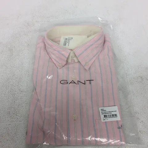 GANT REG CLASSIC OXFORD STRIPE SHIRT – WASHED PINK, UK L