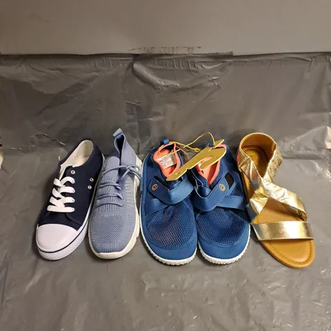BOX OF APPROXIMATELY 15 PAIRS OF ASSORTED SHOES IN VARIOUS COLOUR, STYLES AND SIZES