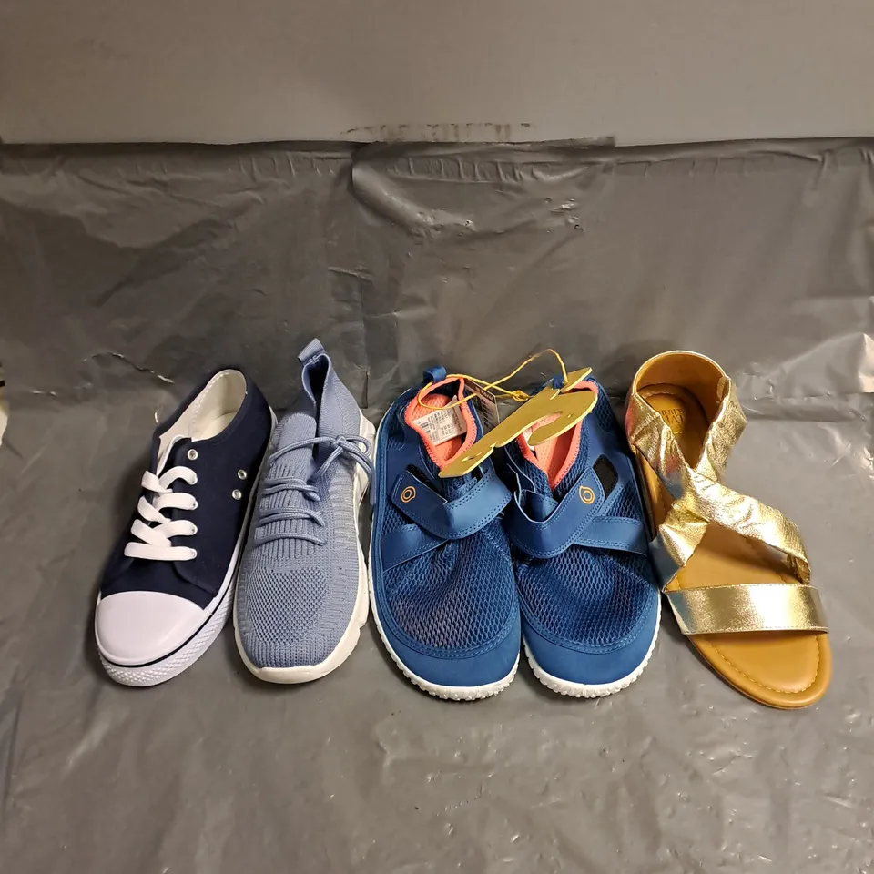 BOX OF APPROXIMATELY 15 PAIRS OF ASSORTED SHOES IN VARIOUS COLOUR, STYLES AND SIZES