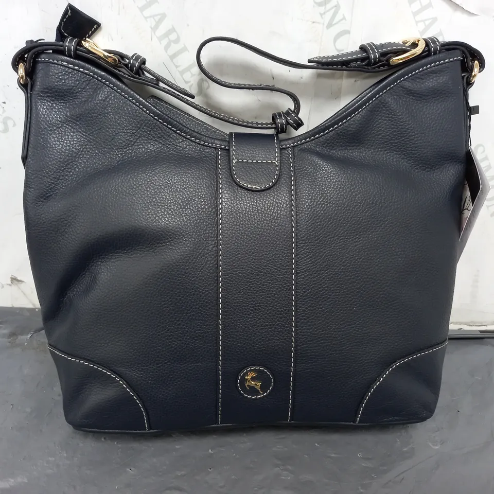 ASHWOOD LEATHER HOBO BAG IN NAVY