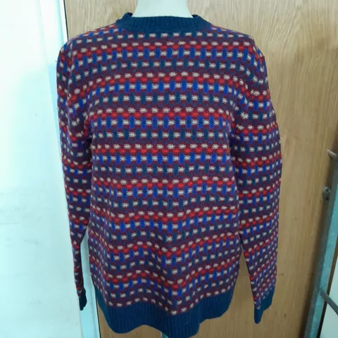 SEASALT MEN'S ABOARD LAMBSWOOL JUMPER IN MAZE MULTI SIZE S