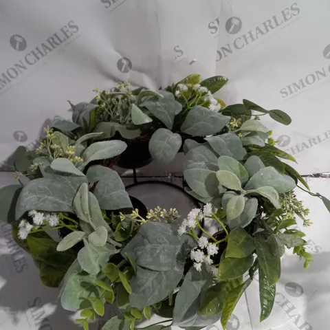 BOXED HOME REFLECTIONS FLAMELESS CANDLE WITH WREATH SET - SAGE