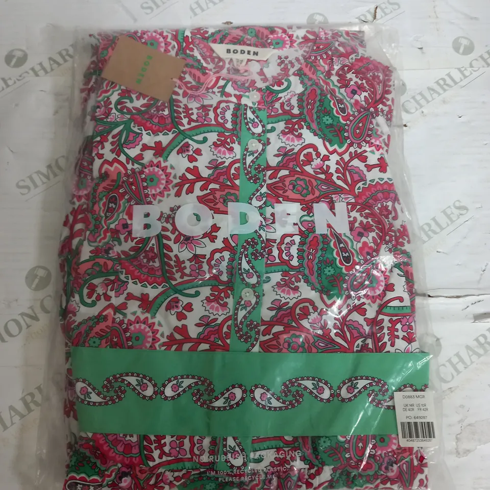 BODEN FLORAL PINK DRESS - UK 14R