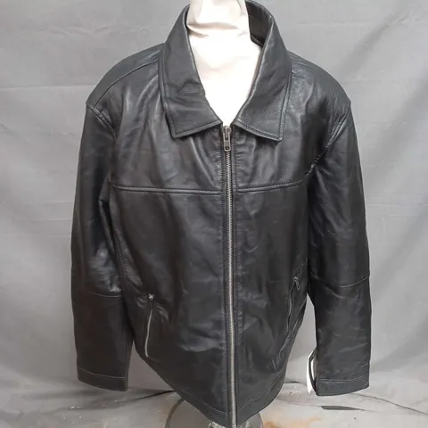 ASHWOOD LUXURY LEATHER JACKET IN BLACK SIZE 2XL