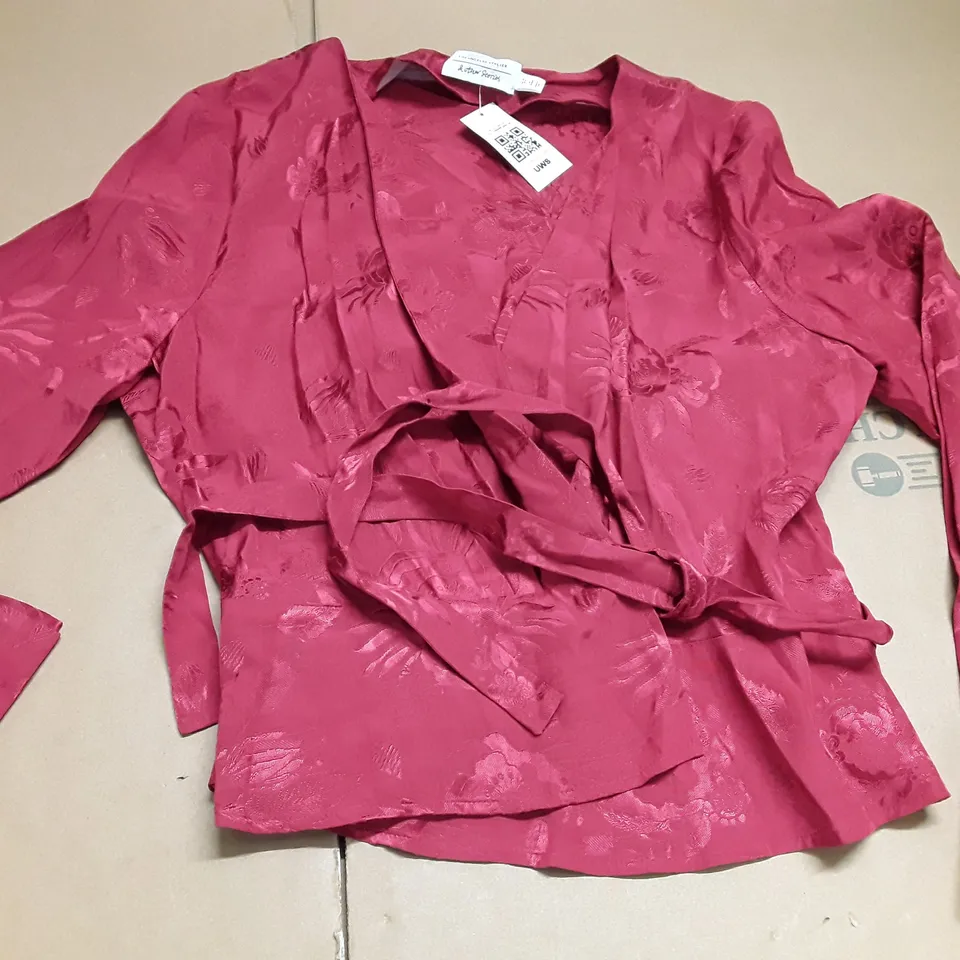 & OTHER STORIES RED TIE FRONT SHIRT - EUR 38