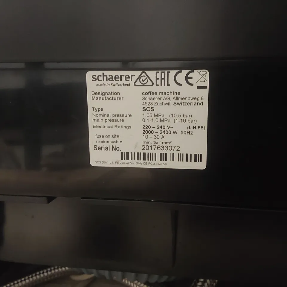 CAFETOUCH SCHAERER COFFEE SOUL COMMERCIAL COFFEE MACHINE WITH VITRIFRIGO MILK CHILLER AND BRITA C1100 QUELL ST FILTER CARTRIDGE