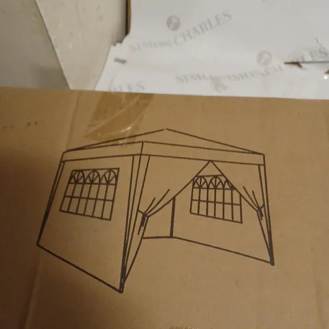 BEIGE OUTDOOR GARDEN MARQUEE SHELTER CANOPY - COLLECTION ONLY