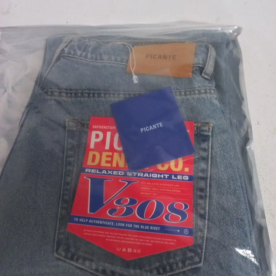 PICANTE DENIM JEANS – BLUE, RELAXED STRAIGHT LEG, MEN'S - W32
