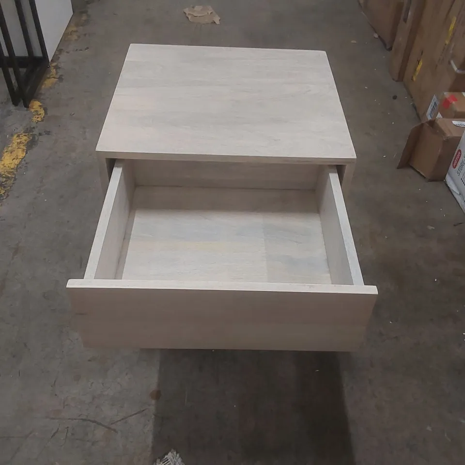 ORLEANS SOLID WOOD BEDSIDE TABLE COLOUR: WHITEWASH