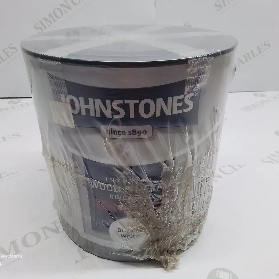 BRAND NEW JOHNSTONES INTERIOR WOOD & METAL SATIN PAINT - BRILLIANT WHITE 2.5L - COLLECTION ONLY