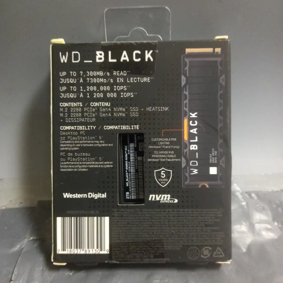 SEALED WD_BLACK SN850X NVME SSD - 2TB