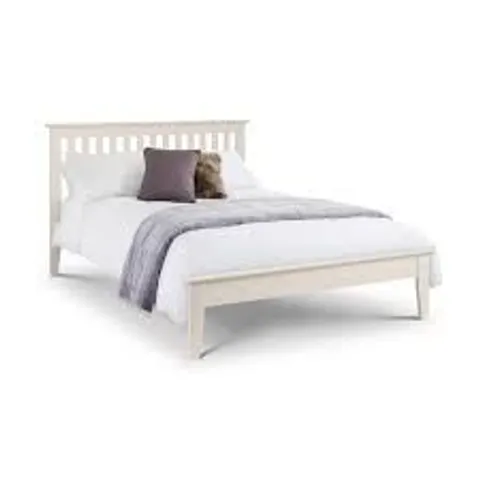 BOXED JULIAN BOWEN SALERNO 135cm BED FRAME - IVORY (2 BOXES)