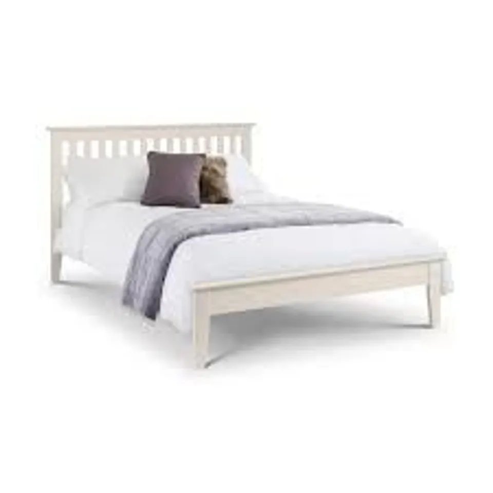 BOXED JULIAN BOWEN SALERNO 135cm BED FRAME - IVORY (2 BOXES)