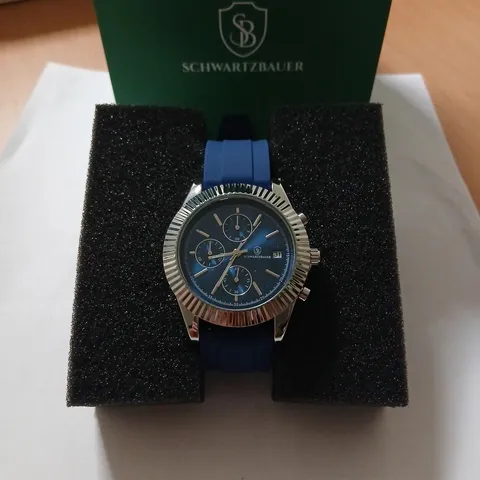 SCHWARTZBAUER WRISTWATCH – BLUE DIAL & STRAP (BOXED)