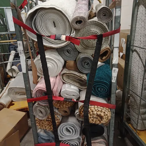 CAGE OF APPROXIMATELY 25 DESIGNER RUGS