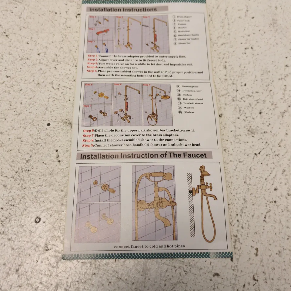 FAUCET WITH INSTALLATION INSTRUCTIONS LEAFLET – SANITARY WARES (HOME PLUMBING)