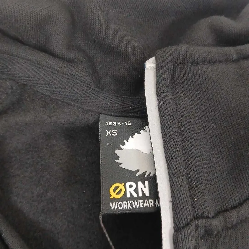 ØRN WORKWEAR BLACK ZIP-FRONT TOP, XS (MEN'S)