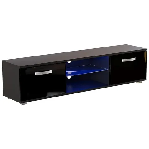 BOXED VIDA DESIGNS COSMO 2 DOOR LED TV UNIT - 160CM - BLACK (1 BOX)