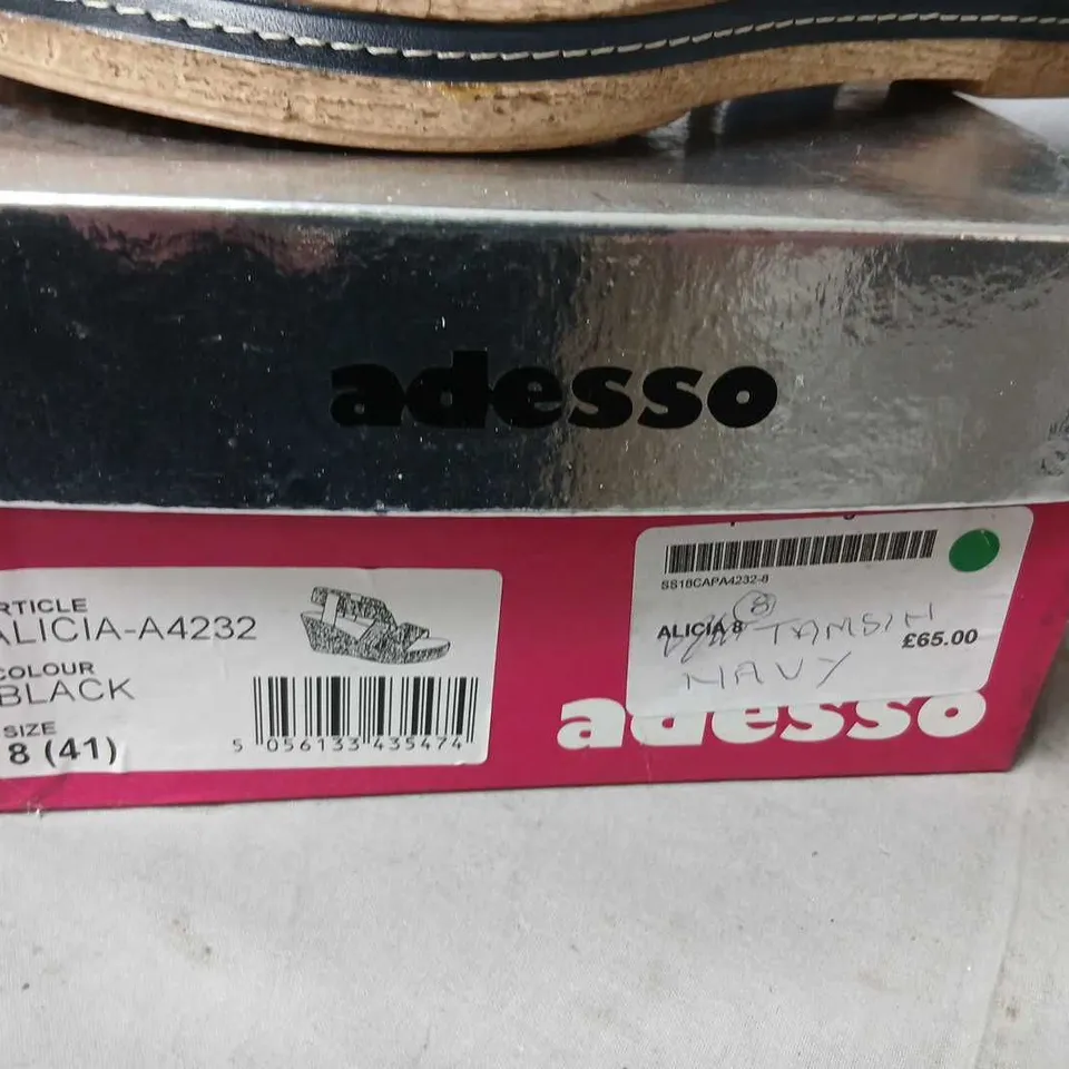 ADESSO ALICIA-A4232 NAVY STRAPPY WEDGE SANDALS - UK 8 (EU 41)