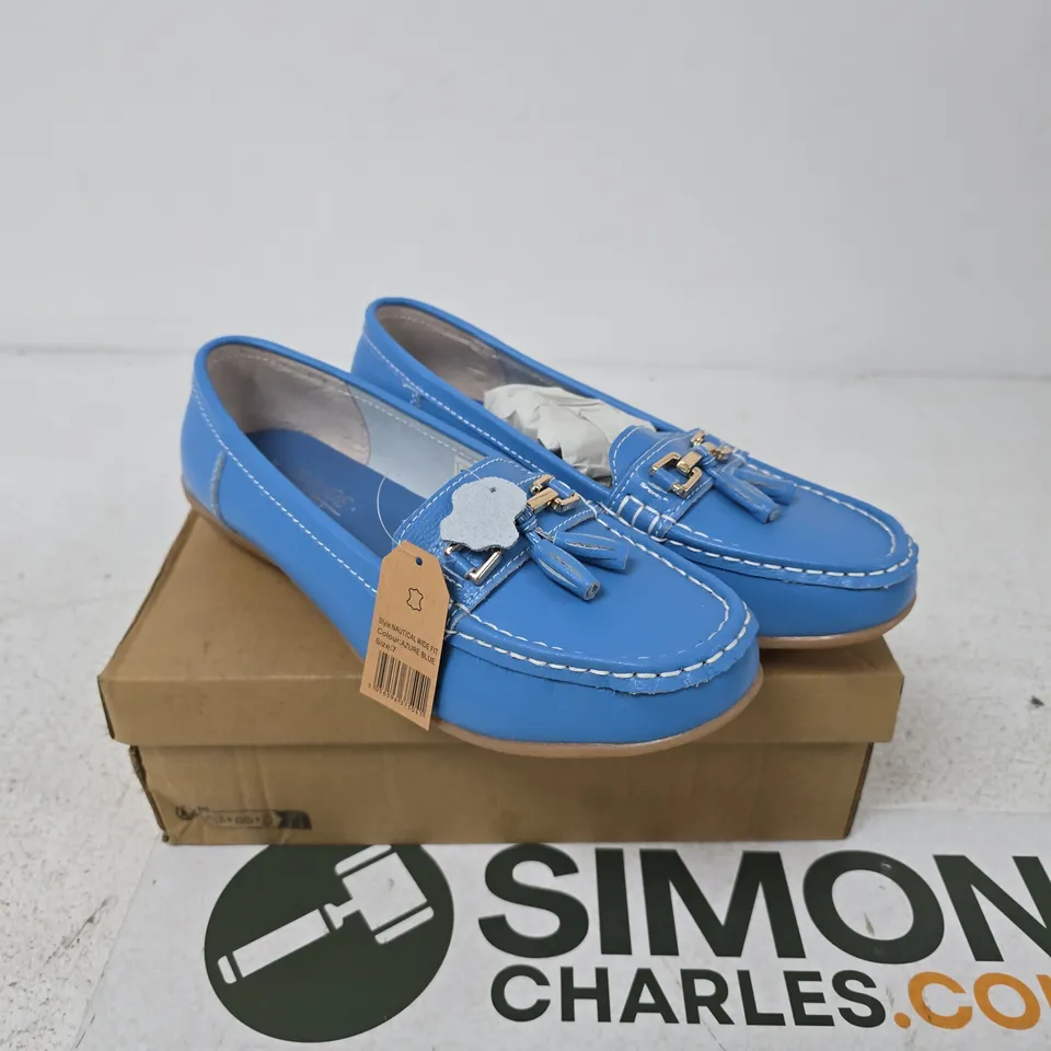 JO & JOE WIDE FIT LOAFERS – AZURE BLUE, UK 7