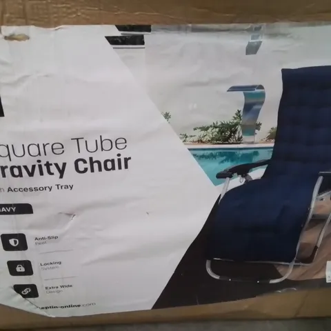 BOXED KEPLIN SQUARE TUBE PADDED GRAVITY CHAIR -NAVY-