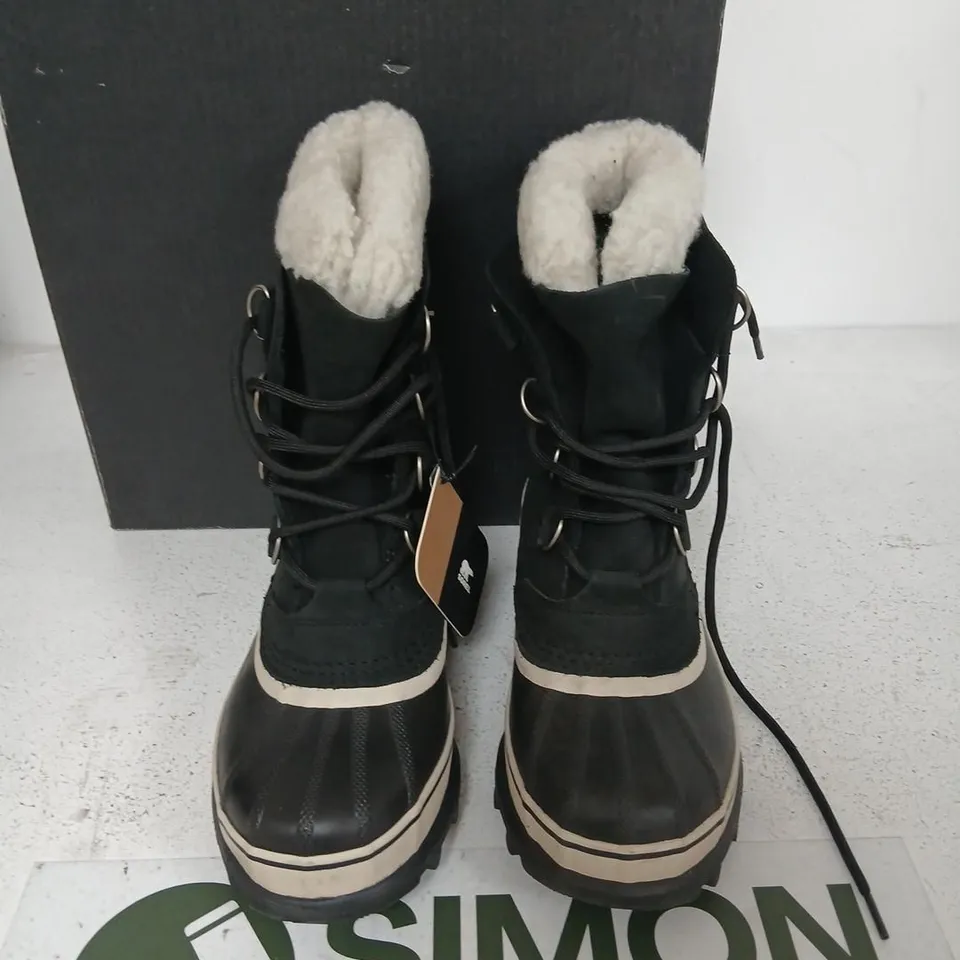 SOREL CARIBOU WATERPROOF BOOTS – BLACK, UK 5.5 (US 7)