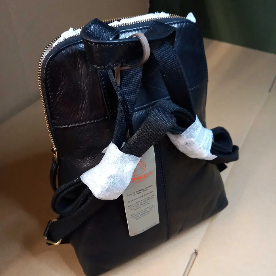 CONKCA BLACK HAND CRAFTED LEATHER BACK PACK