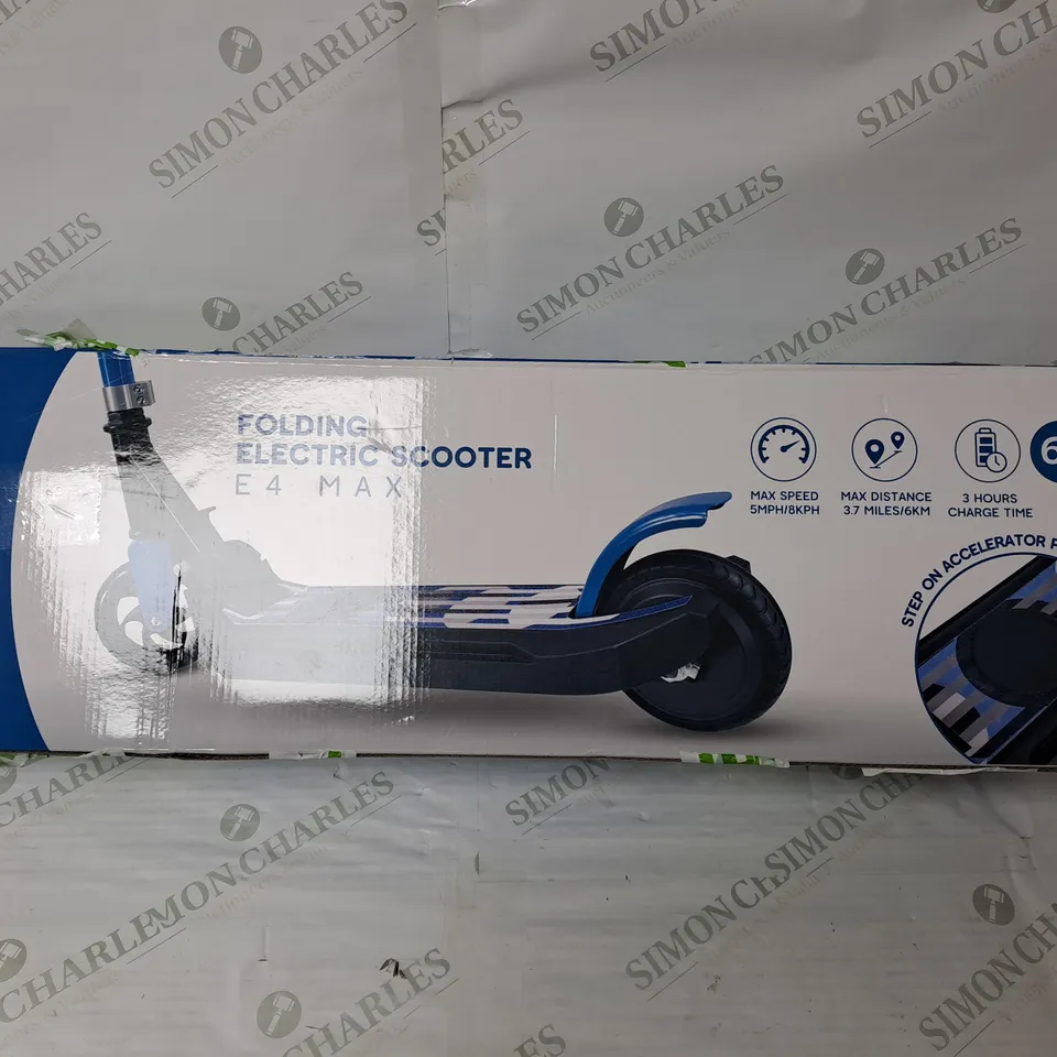 BOXED ZINC E4 MAX ELECTRIC SCOOTER IN BLUE  RRP £139.99