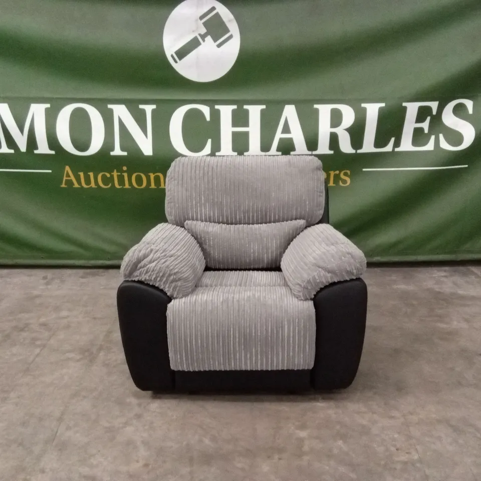 SIENNA FABRIC/FAUX LEATHER RECLINER ARMCHAIR RRP £549