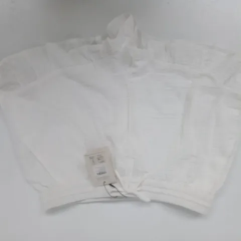 NOBODY'S CHILD TARA RUFFLE DOUBLE GAUZE SHORTS IN WHITE SIZE UK 10