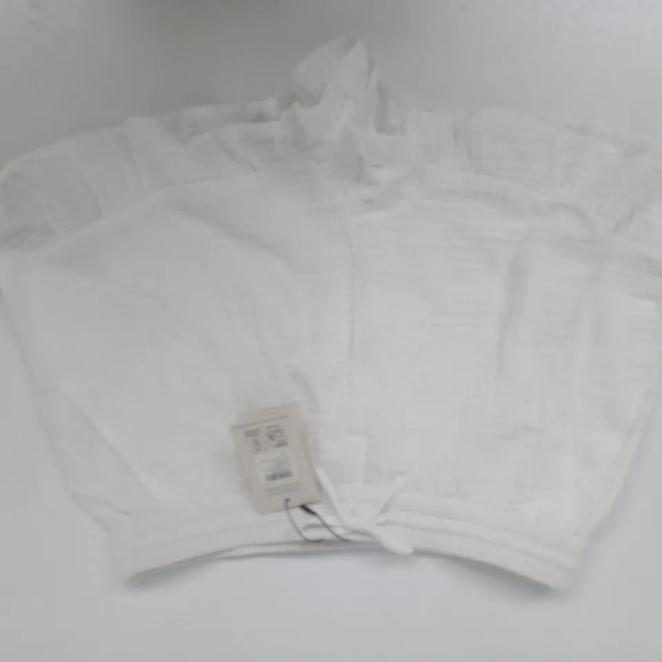 NOBODY'S CHILD TARA RUFFLE DOUBLE GAUZE SHORTS IN WHITE SIZE UK 10