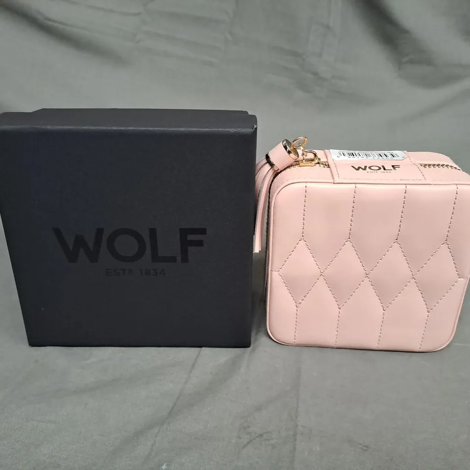 BOXED WOLF CAROLINE ROSE QUARTZ JEWELLERY BOX 