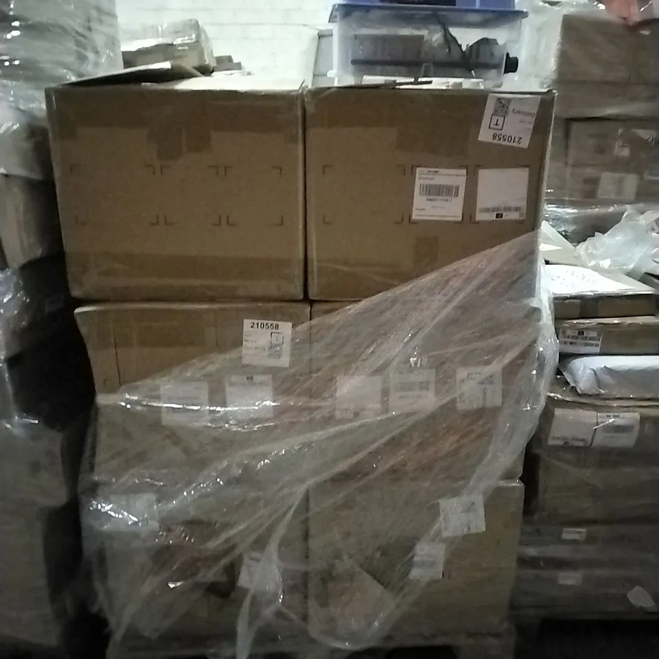 PALLET CONTAINING FLOOR TILES AND EGG INCUBATORS