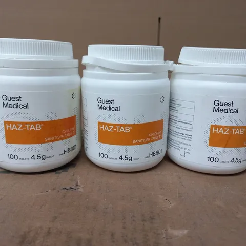 GUEST MEDICAL HAZ-TAB CHLORINE SANITISER TABLETS – 3 X 100 TABLETS