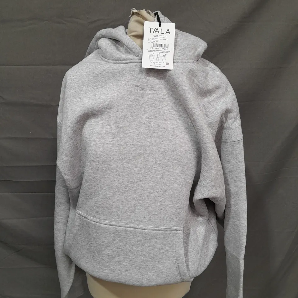TIALA LOVE MORE OVERSIZED HOODIE IN GREY - SMALL