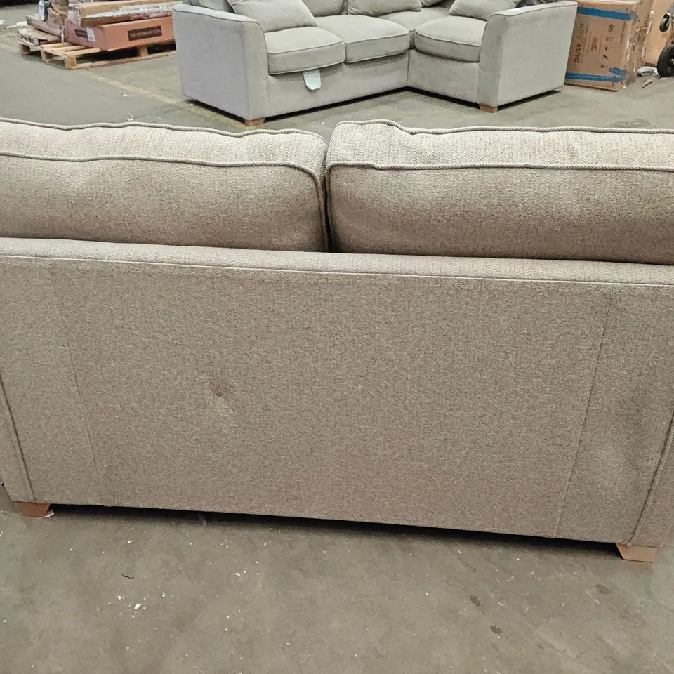 PATTERNED LIGHT NATURAL FABRIC SOFA SET INCLUDES TWO-SEATER AND ONE SEATER