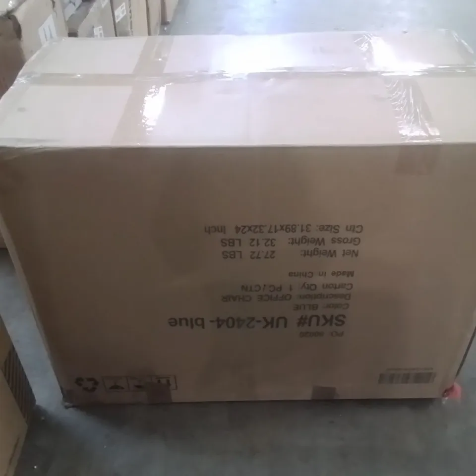 BOXED OFFICE CHAIR COLOUR BLUE (1 BOX)