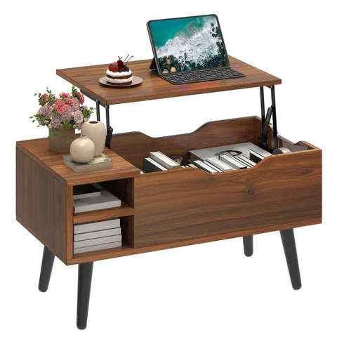BOXED LIFT TOP FOUR LEG COFFEE TABLE WITH STORAGE