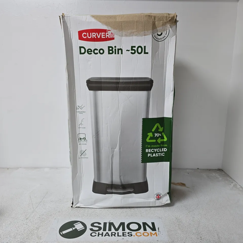 CURVER DECO BIN 50L – PLASTIC RUBBISH BIN
